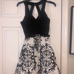 Short black and white dress